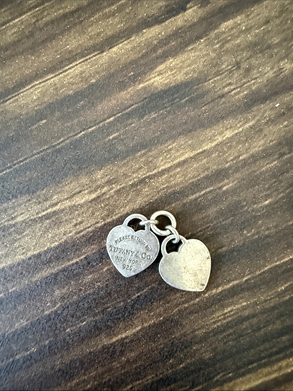 Tiffany & Co. Sterling Silver Double Heart Charms - Silver (No String)